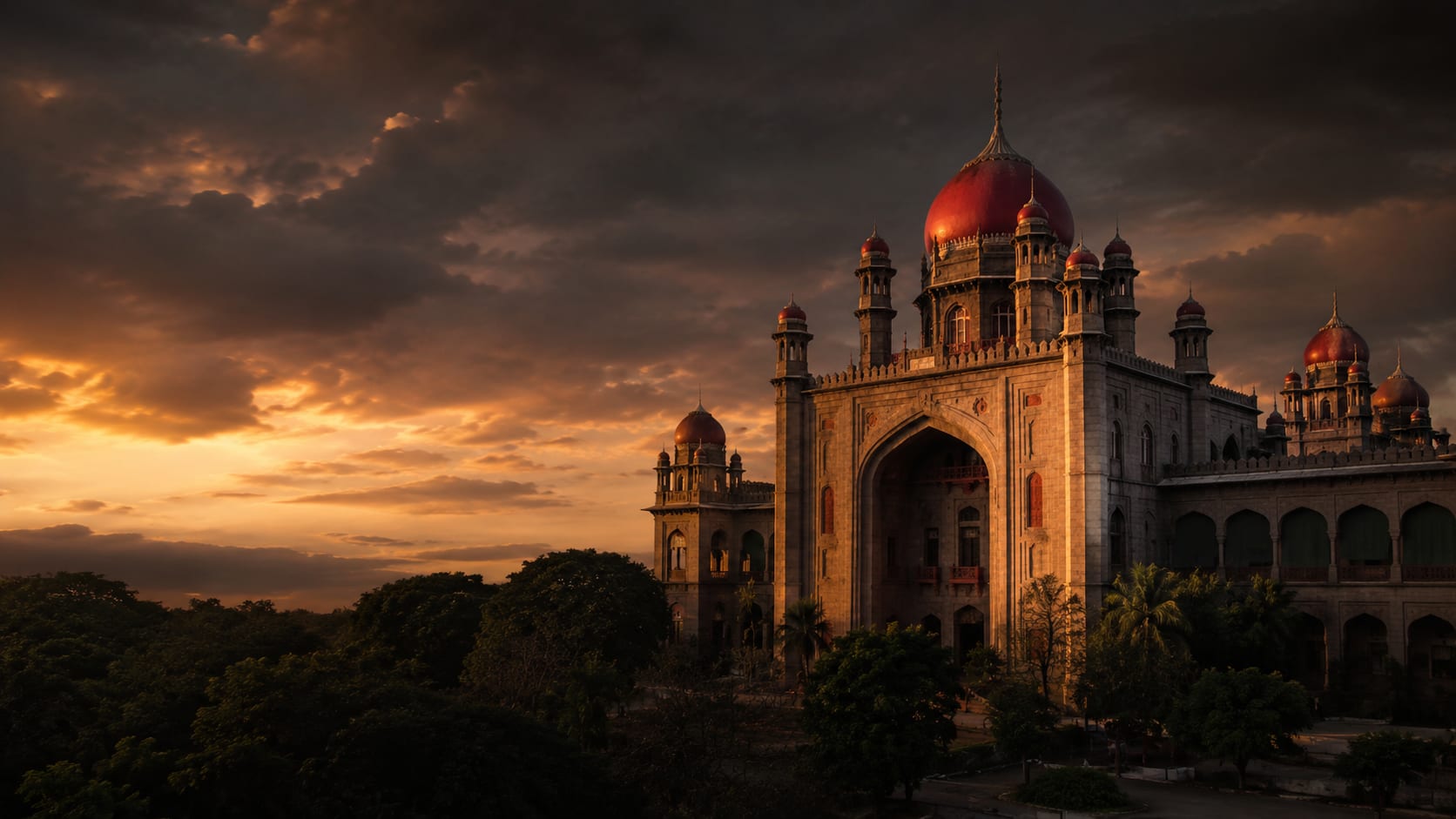 Telangana High Court at sunset