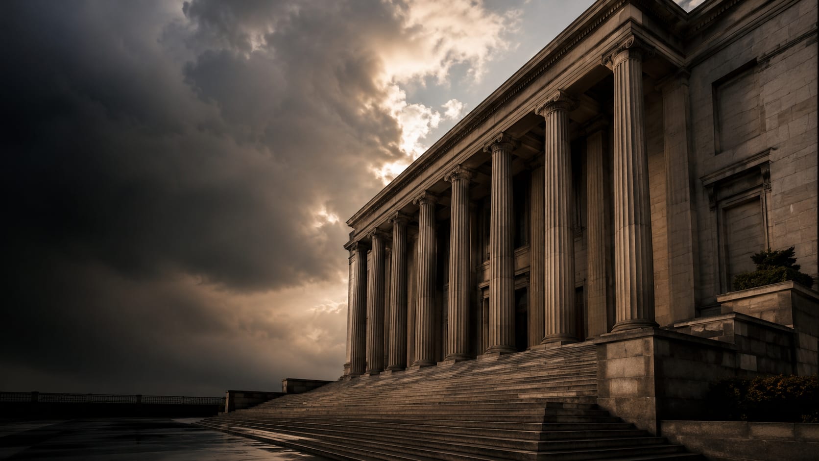 Neoclassical courthouse façade
